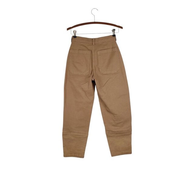 Everlane Utility Barrel Pant Light Brown Twill Organic Cotton High Rise Size 00 - Picture 2 of 9